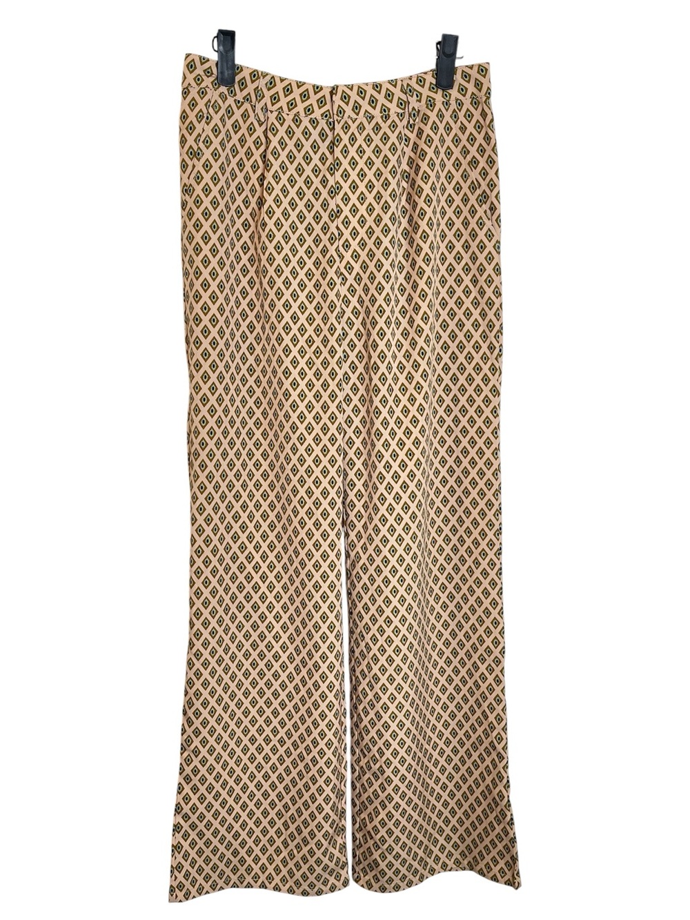 Vici Wide-Leg Diamond Geometric Patterned Pants Small Trousers Office Vacation
